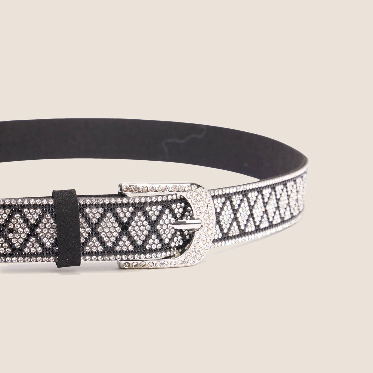 Ceinture fine couleur argent femme