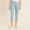 Pantacourt droit taille standard bleu canard femme