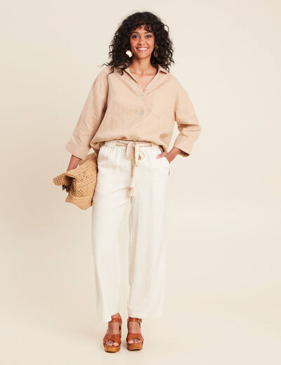 Chemise manches 3/4 sable femme