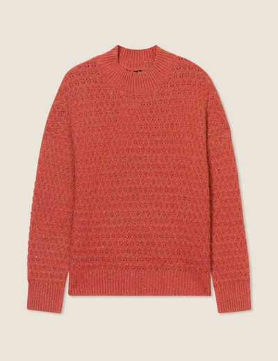 Pull manches longues sequins vieux rose femme