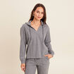 Sweat maille l&eacute;g&egrave;re manches longues gris clair femme