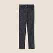 Pantalon coupe ajust&eacute;e enduit gris acier femme