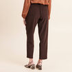 Jogging boyfriend 7/8&egrave;me en velours marron fonc&eacute; femme