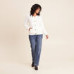 Gilet manches longues ecru femme