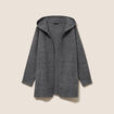 Gilet droit long gris fonc&eacute; femme