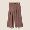 Pantalon jupe-culotte large marron femme