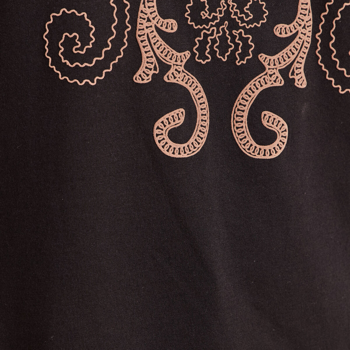 T-shirt col rond manches courtes noir femme
