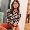 Blouse manches 3/4 orange femme