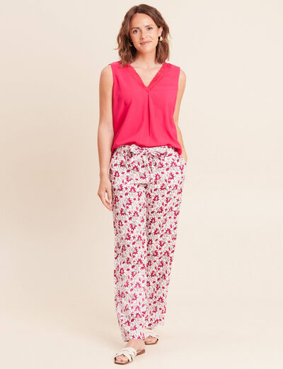 D&eacute;bardeur sans manches rose fushia femme