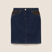 Jupe droite courte denim brut femme