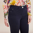 Pantalon léger taille standard long bleu marine femme