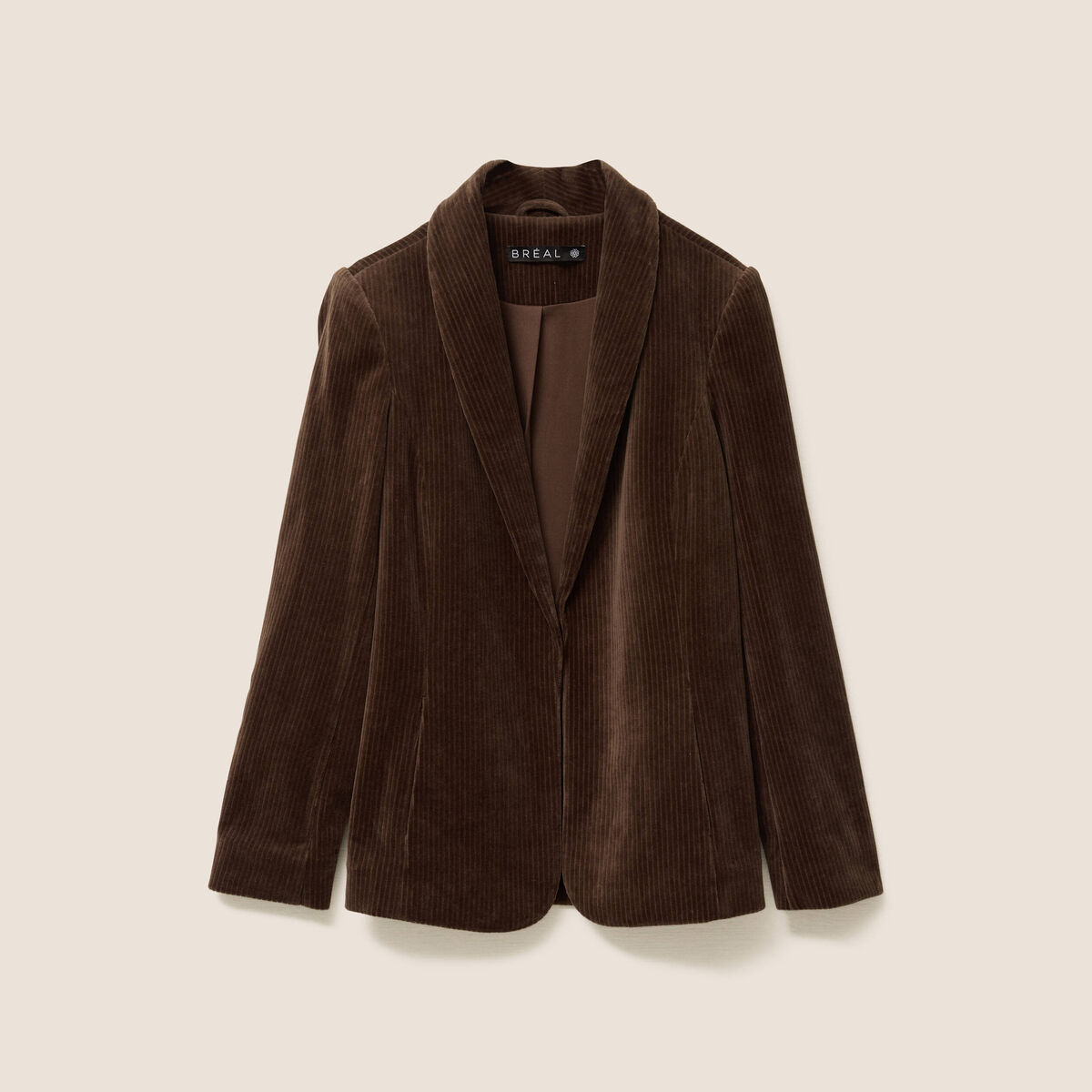 Veste tailleur velours marron femme