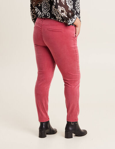 Pantalon ajusté rouge foncé femme