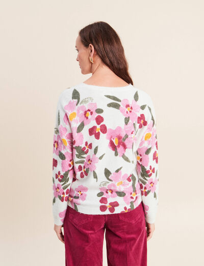 Pull manches longues multicolore femme