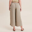 Pantalon jupe-culotte large vert clair femme