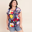 T-shirt manches courtes multicolore femme