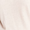 T-shirt col v manches courtes aspect lin beige femme