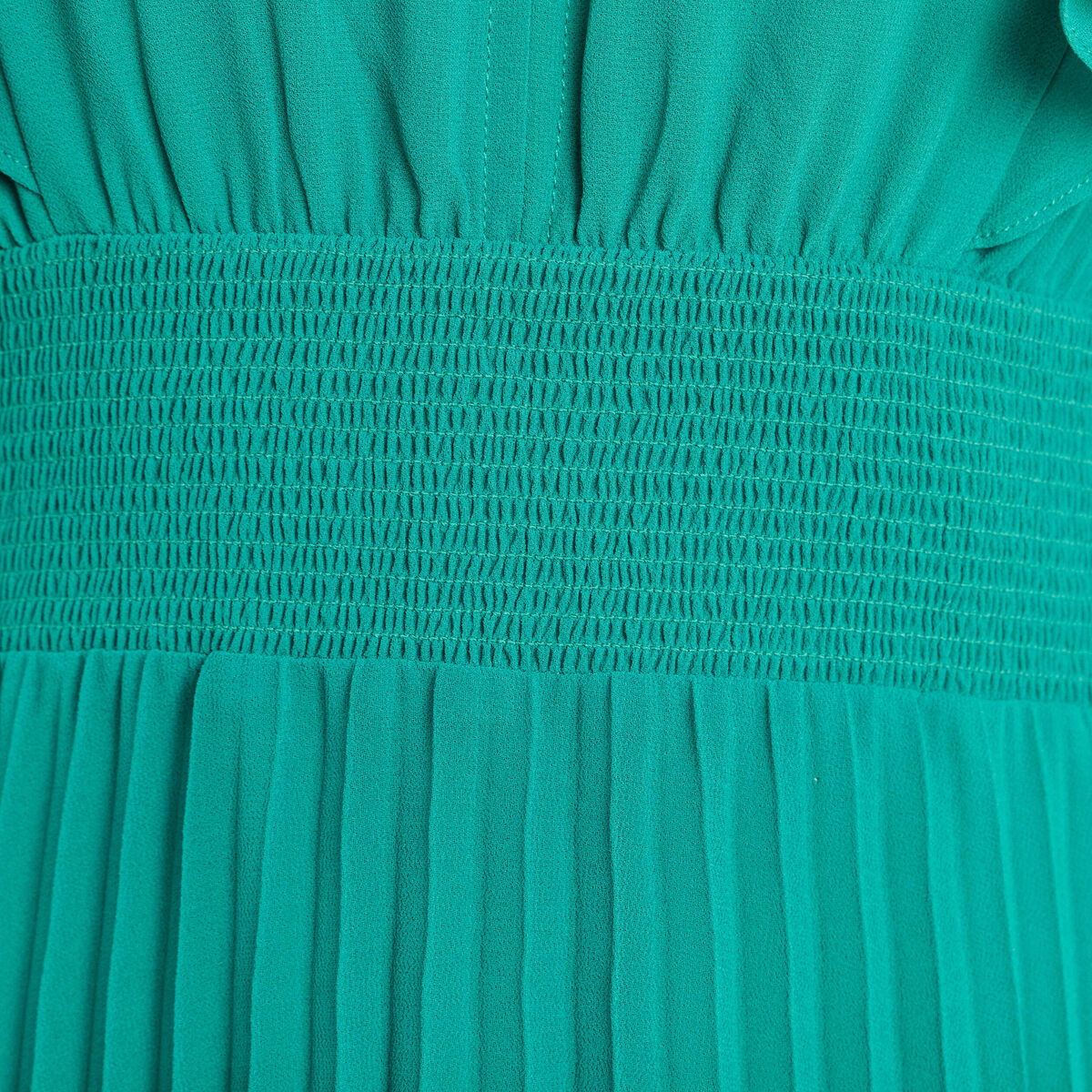Robe longue &eacute;vas&eacute;e &agrave; volants vert menthe femme