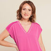 T-shirt manches courtes violet femme