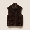 Veste col montant doubl&eacute;e marron femme