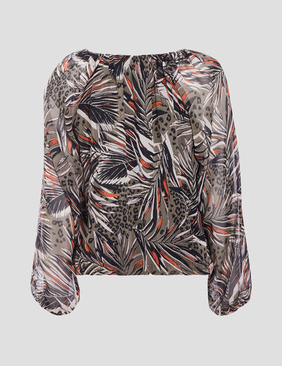 Blouse manches longues vert foncé femme