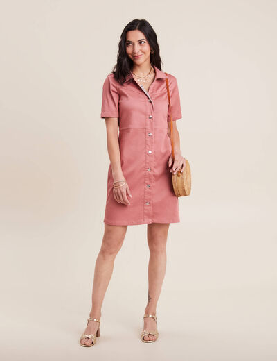 Robe moulante réversible orange corail femme