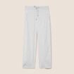 Pantalon fluide coupe barrel bleu femme