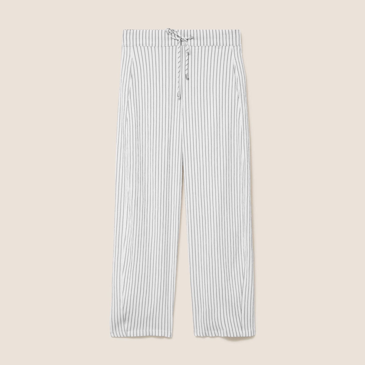 Pantalon fluide coupe barrel bleu femme