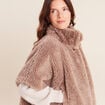 Poncho taupe femme