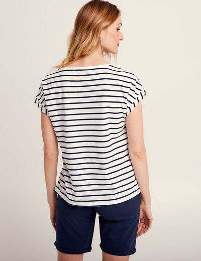 T-shirt manches courtes ecru femme