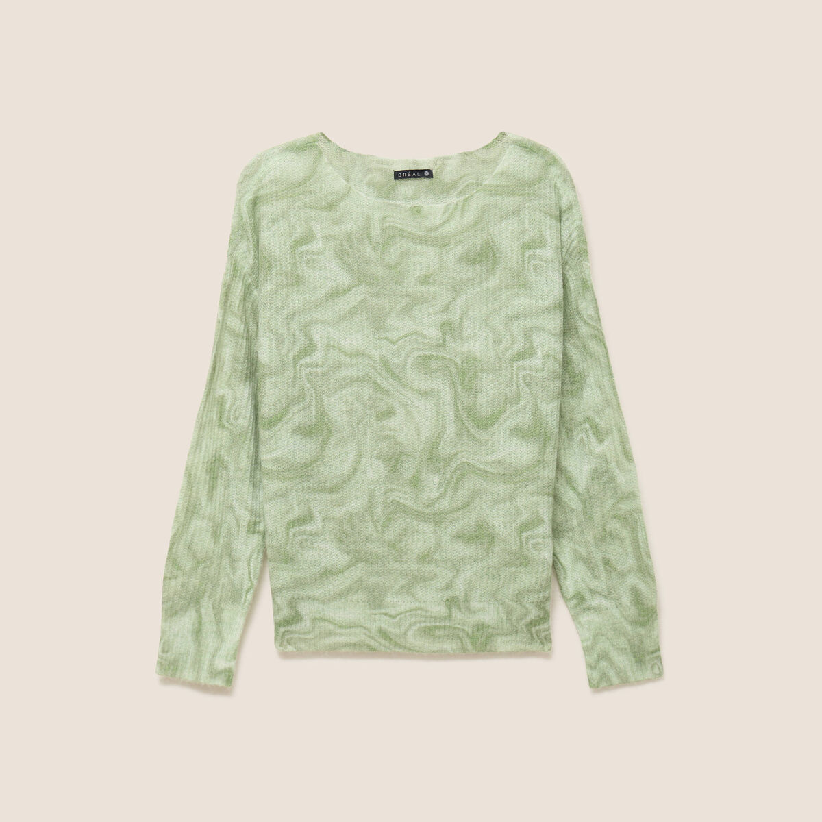 Pull col bateau manches longues gris femme