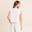 Blouse sans manches col rond doubl&eacute; gris fonc&eacute; femme
