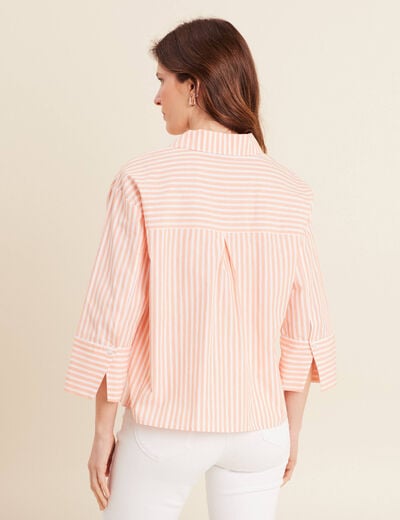 Chemise manches 3/4 orange femme