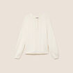 Pull col tunisien ecru femme