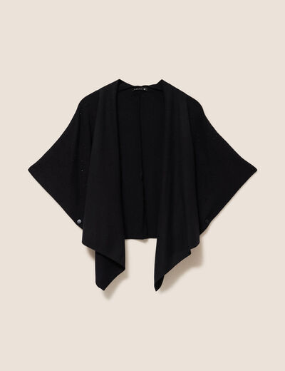 Poncho avec strass noir femme