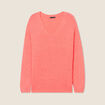 Pull manches longues rose vif femme