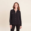 Chemise manches longues noir femme