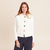 Gilet sans manches duveteux ecru femme