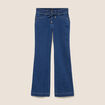 Jean coupe bootcut taille bascul&eacute;e denim stone femme