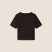 T-shirt droit col rond manches courtes marron femme