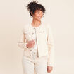 Veste cintr&eacute;e r&eacute;versible manches longues beige femme
