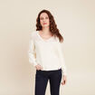 Pull confectionn&eacute; en France ecru femme
