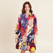 Robe courte &eacute;vas&eacute;e manches 3/4 bleu femme
