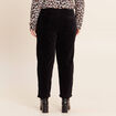 Pantalon coupe mom en velours noir femme
