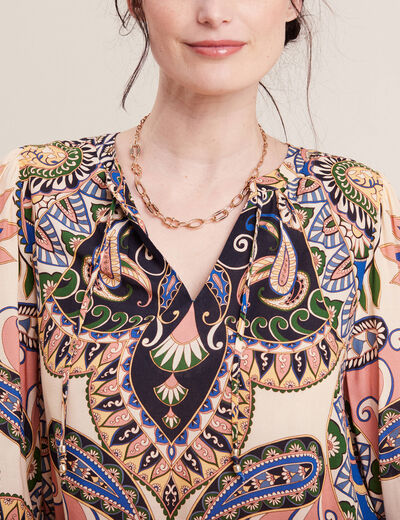Blouse manches longues bleu femme