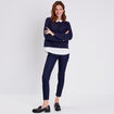 T-shirt manches longues bleu fonc&eacute; femme
