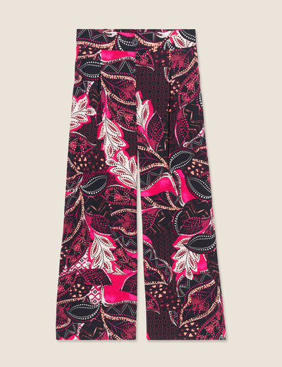Pantalon flou large 7/8ème noir femme