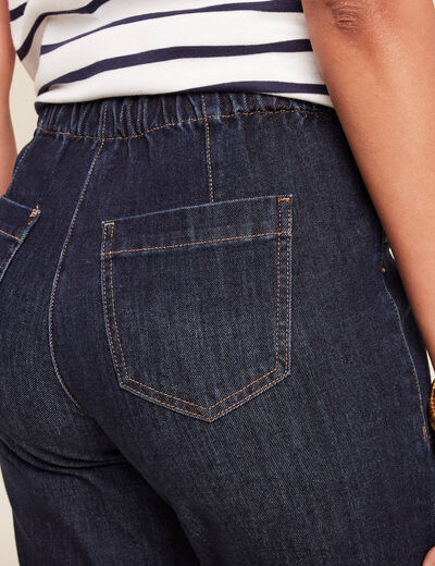 Jean large à coulisse denim brut femme