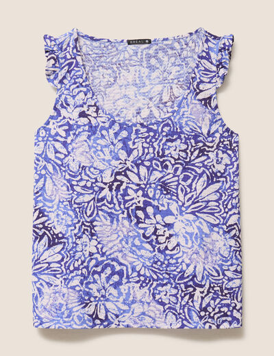 D&eacute;bardeur d&eacute;tails de volants bleu femme
