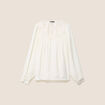 Chemise ample col v manches longues ecru femme